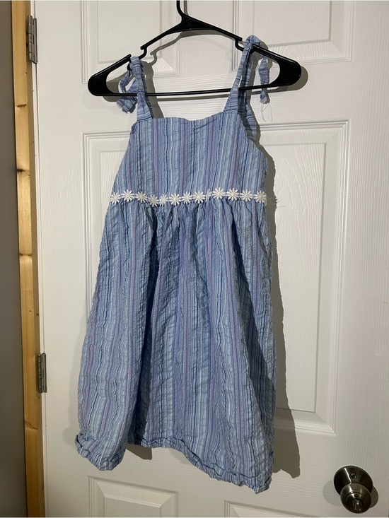 Source Unknown Dresses & Skirts - Source Unknown Blue Striped Sundress with Daisy Trim